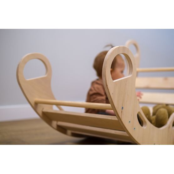 Dřevěná montessori houpačka - přírodní