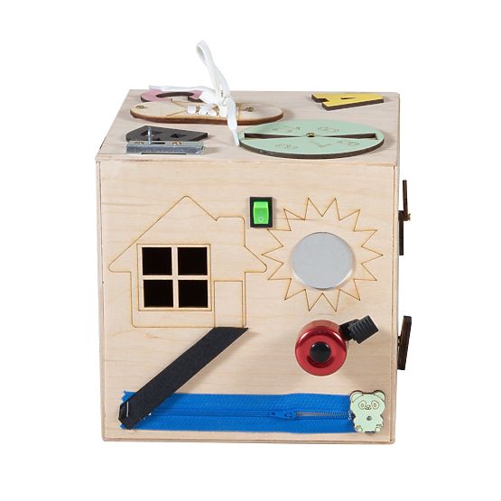 Dřevěná Montessori kostka - přírodní