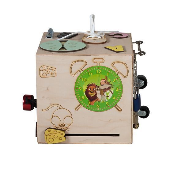 Dřevěná Montessori kostka - přírodní