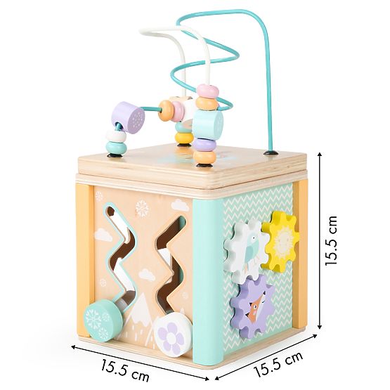Dřevěná motorická kostka Ecotoys
