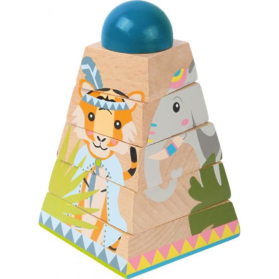 Dřevěná pyramida pro děti Džungle