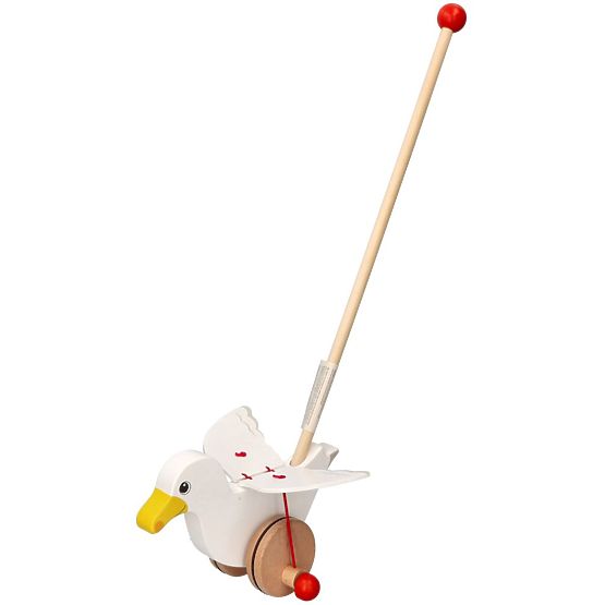 Dřevěná racek Jonas k tlačení