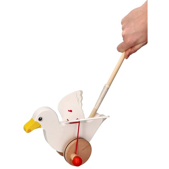 Dřevěná racek Jonas k tlačení