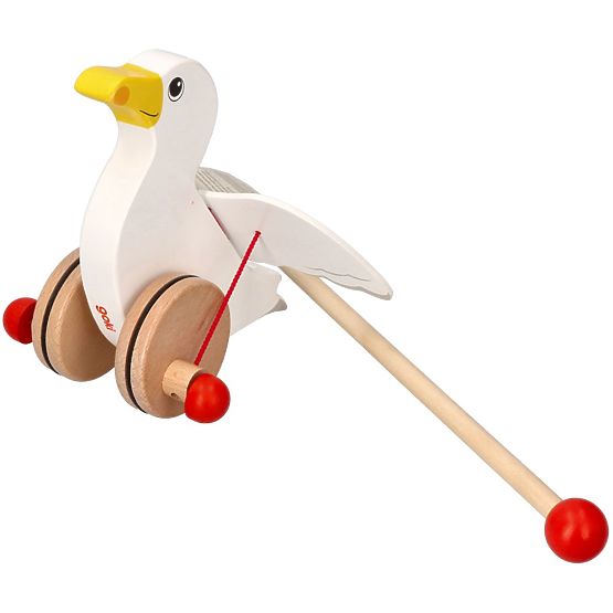 Dřevěná racek Jonas k tlačení