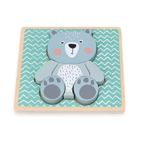 Dřevěná skládačka s medvídkem