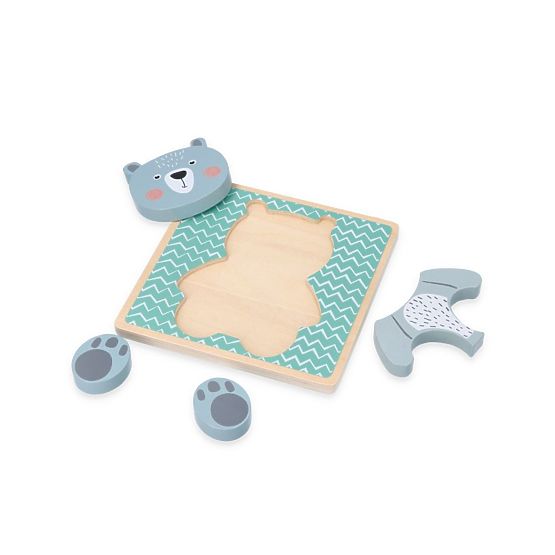 Dřevěná skládačka s medvídkem