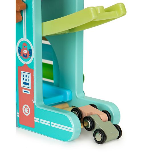 Dřevěná závodní dráha pro autíčka se zvonkohrou