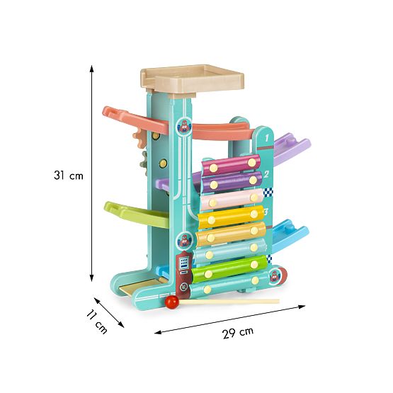 Dřevěná závodní dráha pro autíčka se zvonkohrou