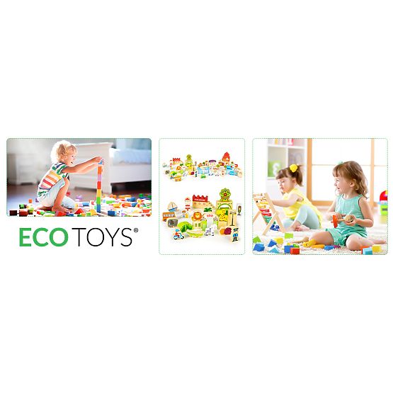 Dřevěná stavebnice - Zábavné město 120 ks