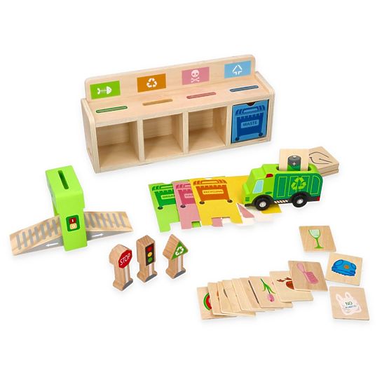 Dřevěná třídička odpadu - skládačka