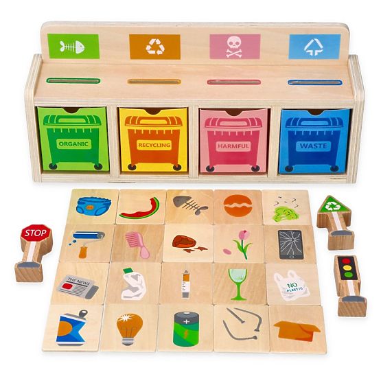 Dřevěná třídička odpadu - skládačka