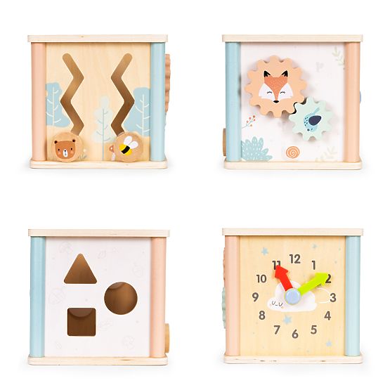 Dřevěná vzdělávací kostka s tvary ECOTOYS
