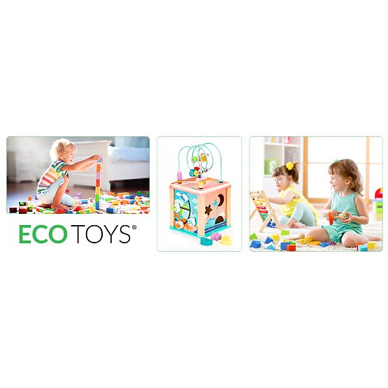 Dřevěná vzdělávací kostka, třídič mula ECOTOYS