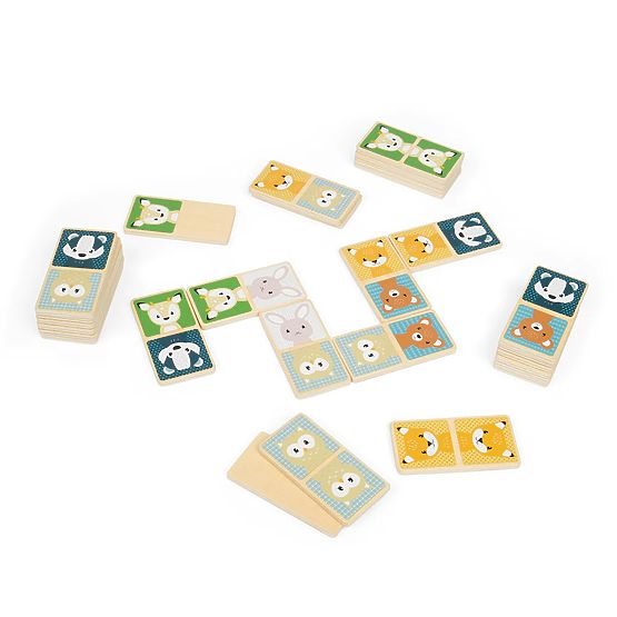 Dřevěné domino Bigjigs Toys - lesní zvířátka