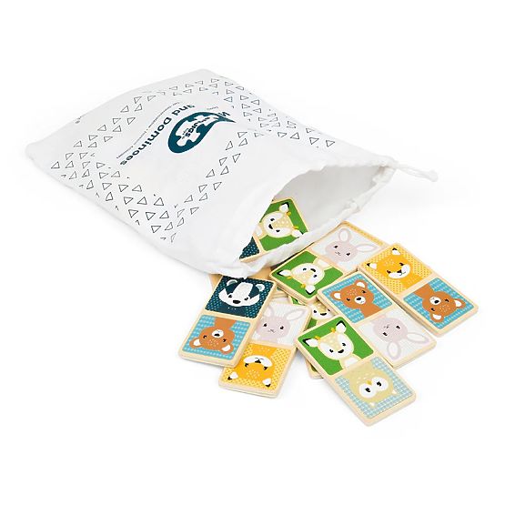 Dřevěné domino Bigjigs Toys - lesní zvířátka