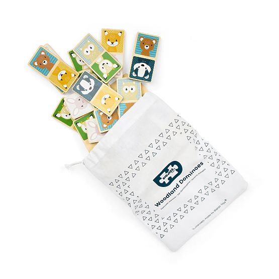 Dřevěné domino Bigjigs Toys - lesní zvířátka