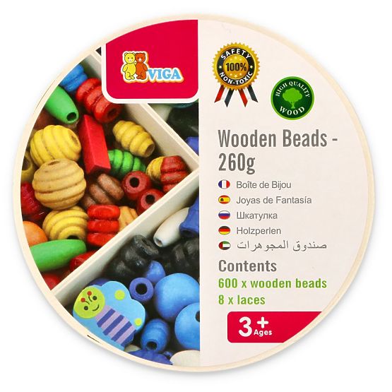 Dřevěné korálky - velká sada