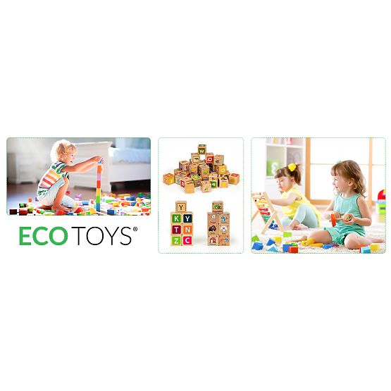 Dřevěné kostky - písmena, číslice a obrázky 