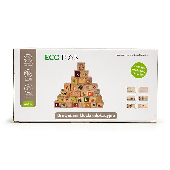 Dřevěné kostky - písmena, číslice a obrázky 