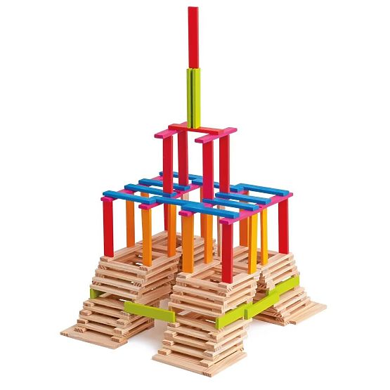 Dřevěné kostky planks 200 kusů