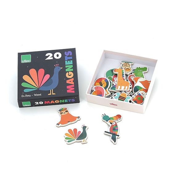 Dřevěné magnetky - duhová zvířátka