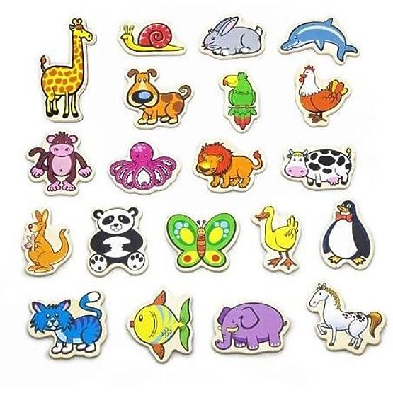 Dřevěné magnety zvířata