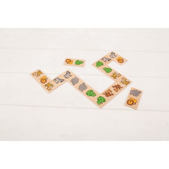 Dřevěné obrázkové domino - Safari