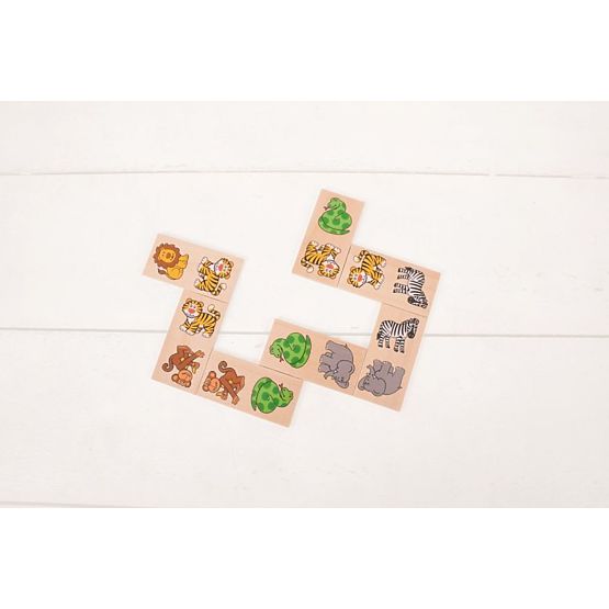 Dřevěné obrázkové domino - Safari