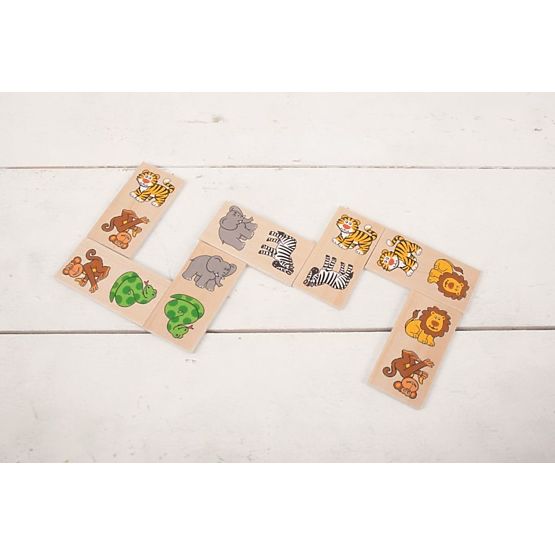 Dřevěné obrázkové domino - Safari