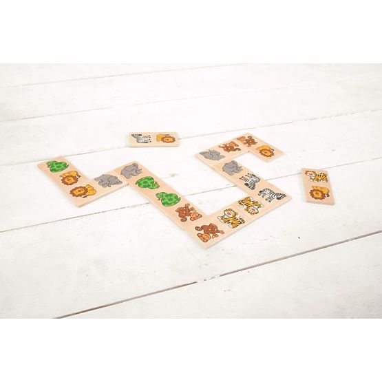 Dřevěné obrázkové domino - Safari