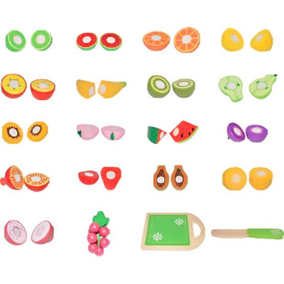 Dřevěné ovoce na krájení 20 kusů ECOTOYS
