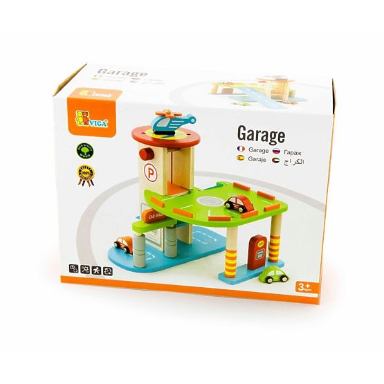 Dřevěné parkoviště - hrací sada s výtahem