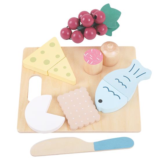 Dřevěné potraviny - krájení - Snack combination