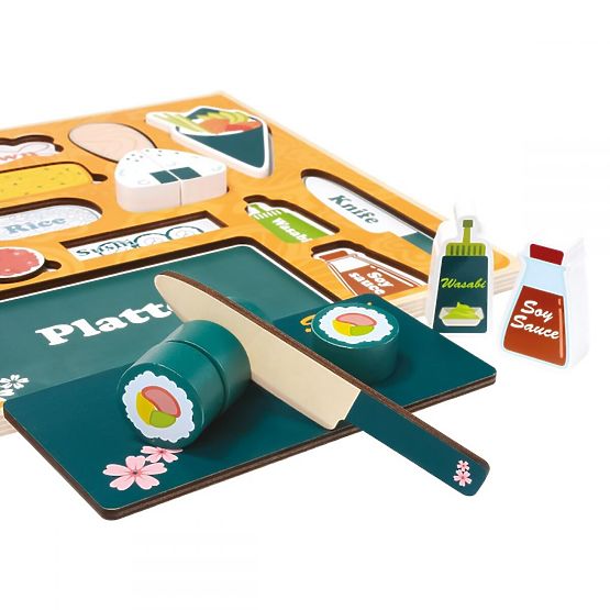 Dřevěné Sushi - 3D puzzle
