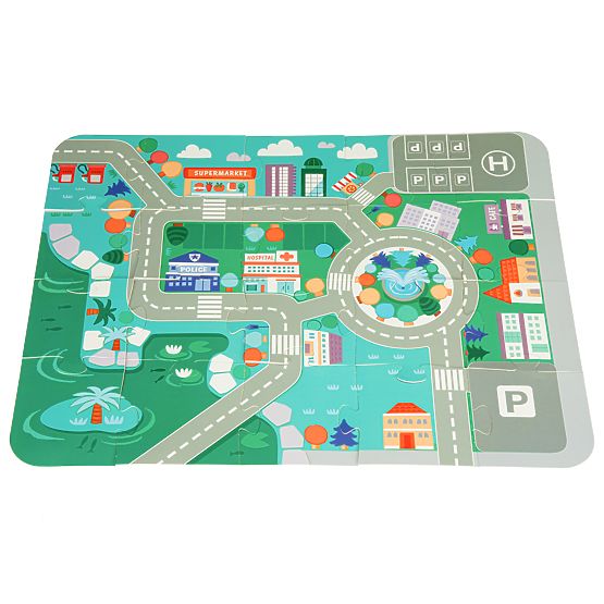 Dřevěné vzdělávací kostky město podložka 121 kusů ECOTOYS