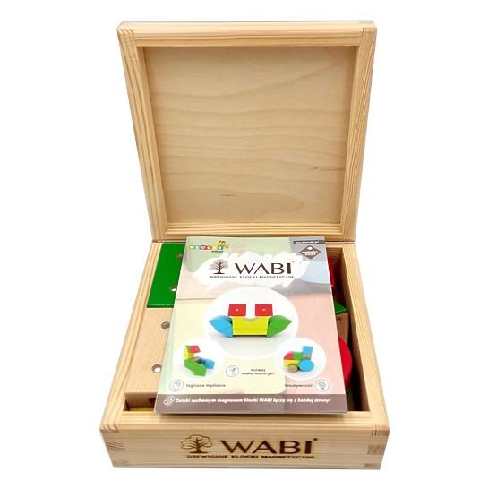 Dřevěno-magnetické kostky WABI, 20 prvků