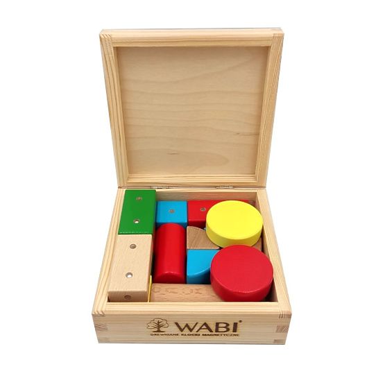 Dřevěno-magnetické kostky WABI, 20 prvků