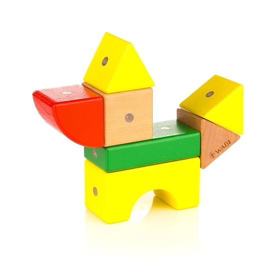 Dřevěno-magnetické kostky WABI, 20 prvků