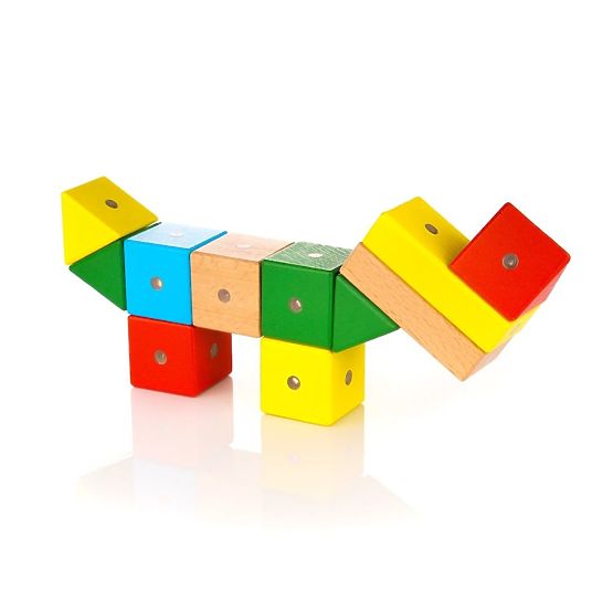 Dřevěno-magnetické kostky WABI, 20 prvků