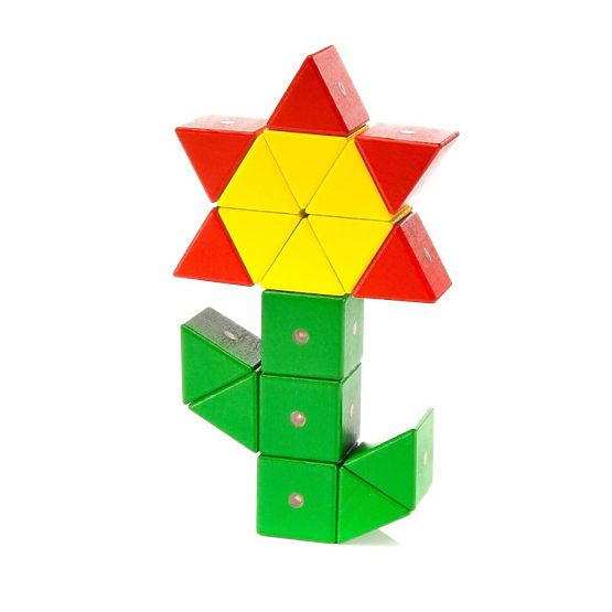 Dřevěno-magnetické kostky WABI, 40 prvků