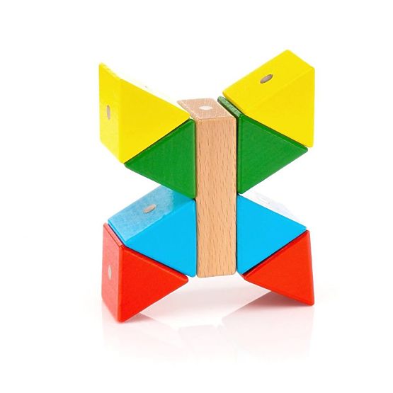 Dřevěno-magnetické kostky WABI, 40 prvků