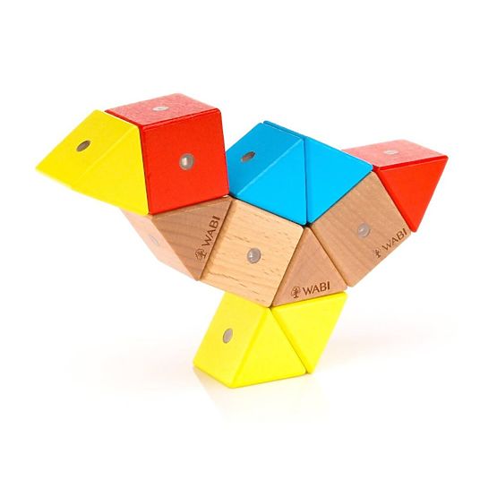 Dřevěno-magnetické kostky WABI, 40 prvků