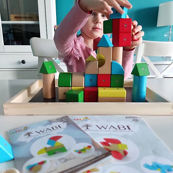 Dřevěno-magnetické kostky WABI, 40 prvků