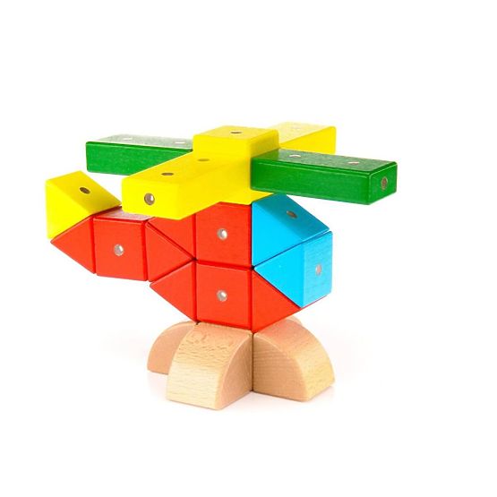 Dřevěno-magnetické kostky WABI, 40 prvků