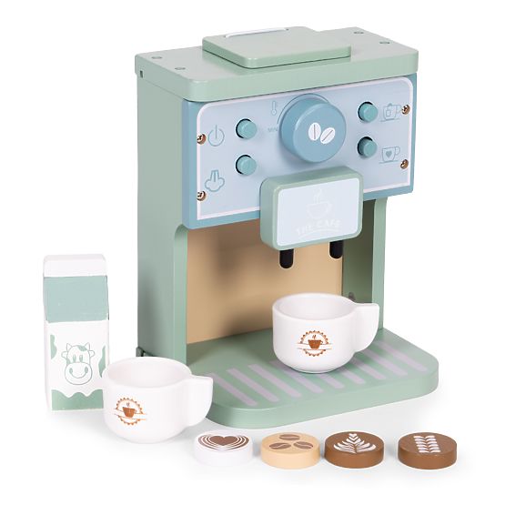 Dřevěný dětský kávovar baristická sada 8 kusů ECOTOYS
