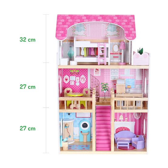 Dřevěný domeček pro panenky Růžová rezidence