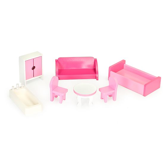 Dřevěný domeček pro panenky s výtahem Amanda