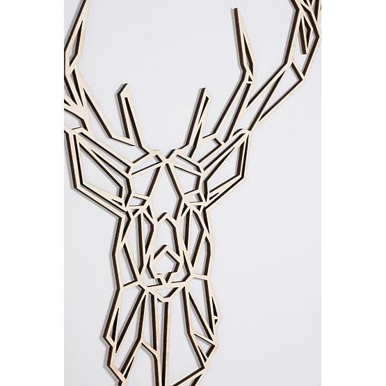 Dřevěný geometrický obraz - Jelen 2 - různé barvy Barva: přírodní