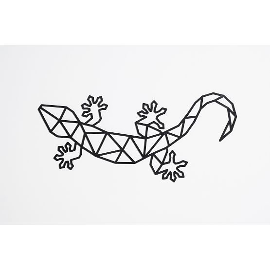 Dřevěný geometrický obraz - Ještěrka - různé barvy Barva: černá