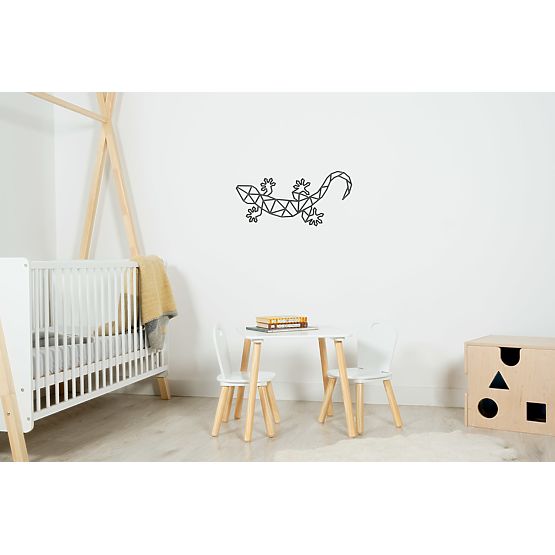 Dřevěný geometrický obraz - Ještěrka - různé barvy Barva: černá